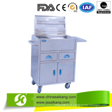 Trolley de enfermagem em movimento de aço inoxidável (CE / FDA / ISO)